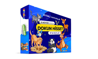Sevimli Hayvanları 12 Büyük Parça Dokun Hisset Puzzle